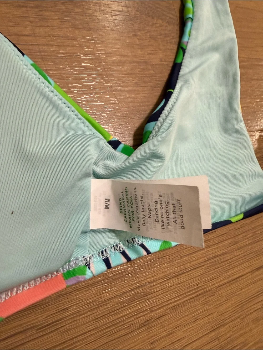 Aerie scoop floral bikini top medium